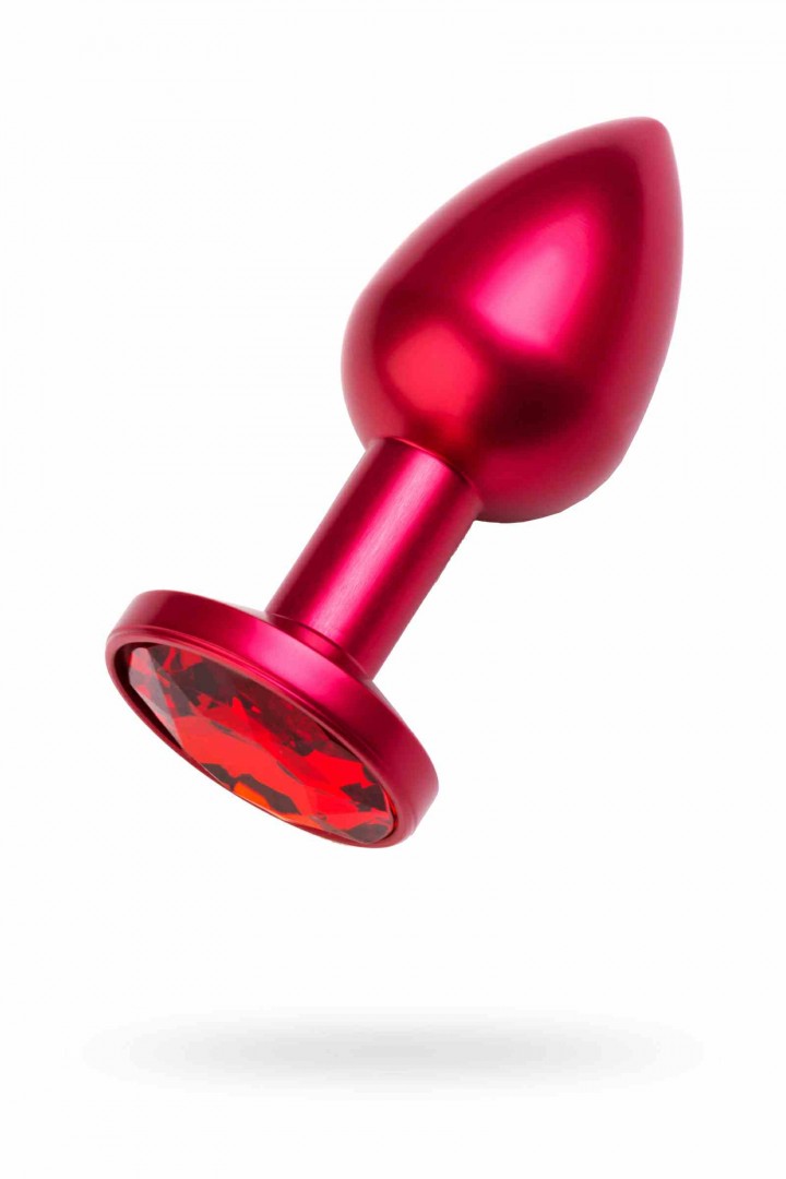 Анальный страз TOYFA Metal красный с кристаллом цвета рубин размер S