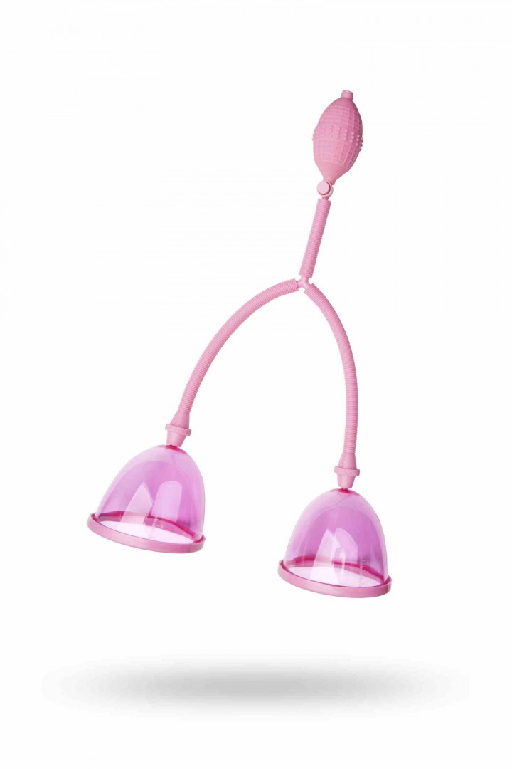 Помпа для груди двойная TOYFA ABS пластик розовый 24 см