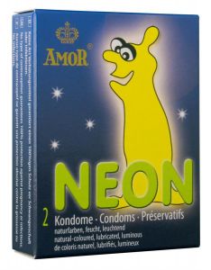 Презервативы Amor Neon светящиеся 2 шт